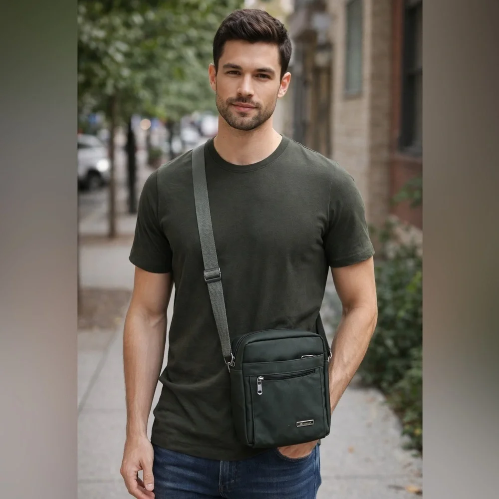 Nuoxiya Men Nylon Shoulder/Crossbody/Travel Bag Waterproof Casual Everyday